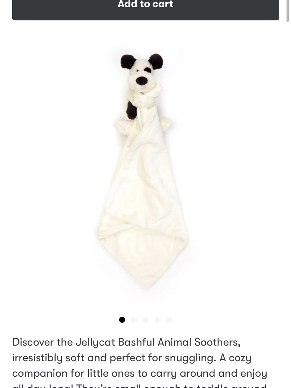 Jellycat Cream & Black Puppy Comfort Soother